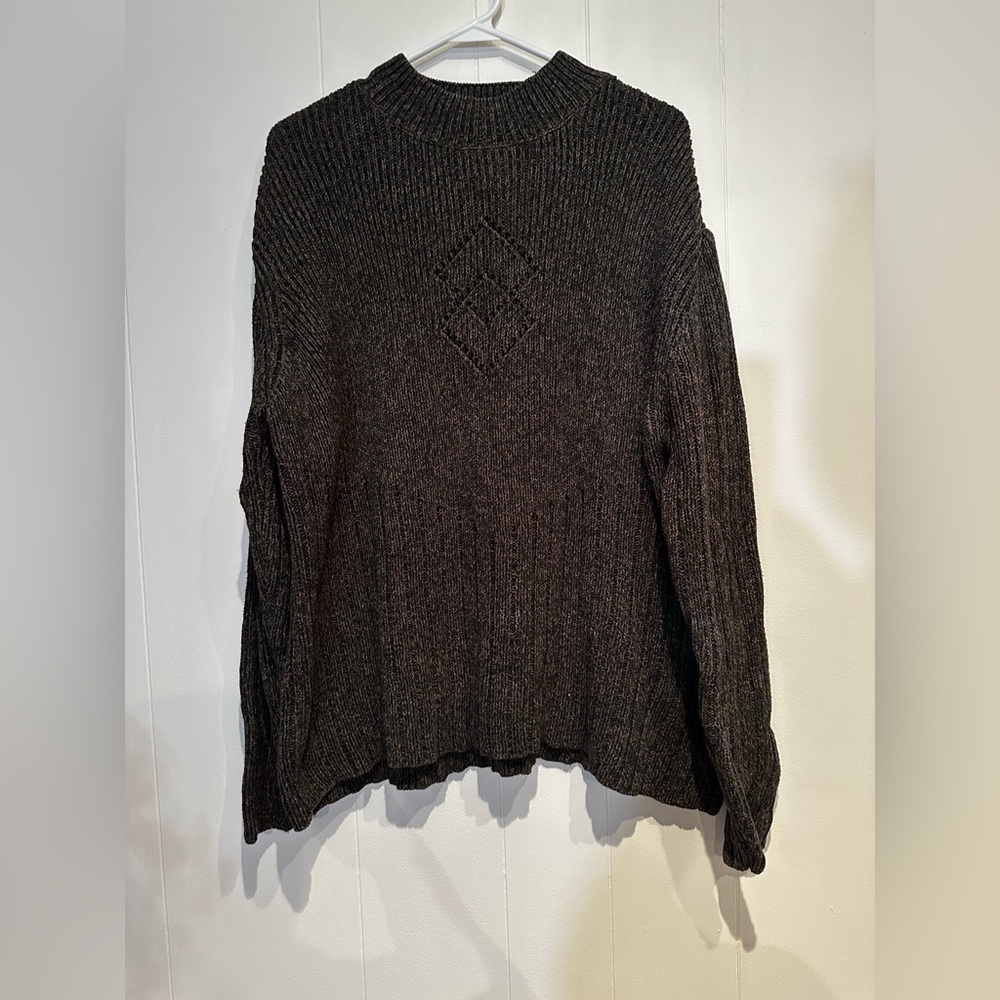 Cabela’s Cotton Knit Sweater Large Brown Textured Outdoor Pullover - Picture 3 of 5